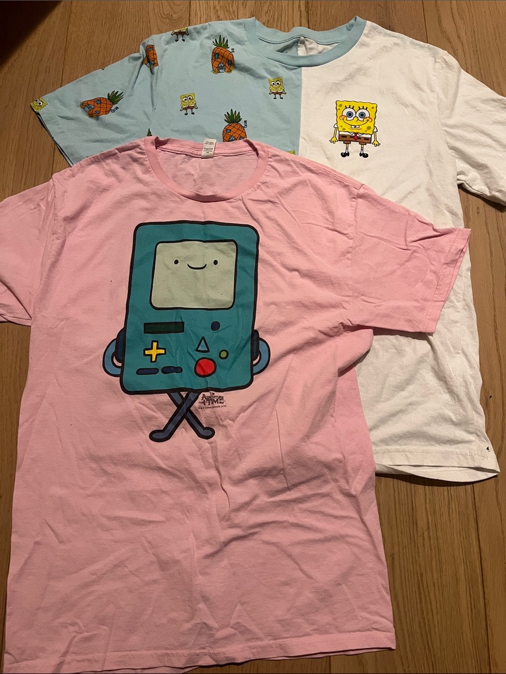 Men’s new Pink BMO Graphic T-Shirt - SpongeBob  Print Tee bundle lot set
